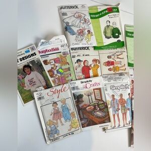 SEWING PATTERNS VINTAGE Lot Of 12 Misc Adult Children’s Crafts Cut And Uncut Mix